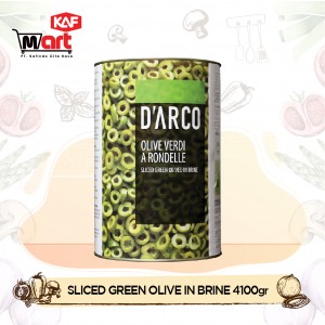 D'arco Sliced Green Olives In Brine 4100g